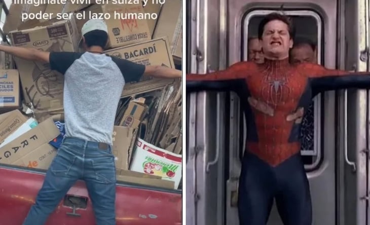 Al estilo Spider-Man hombre se hace viral 