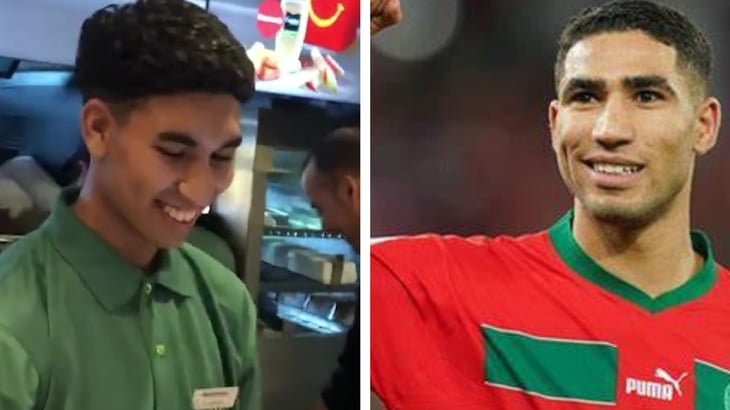 Idéntico a Achraf Hakimi: Empleado de restaurante de comida rápida se volvió viral por su parecido al futbolista