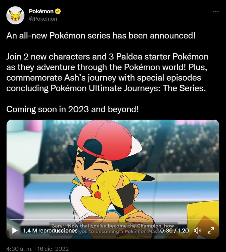 Anuncian nueva serie de Pokémon; Ash Ketchum y Pikachu se retiran de 'Pokémon' tras 25 años