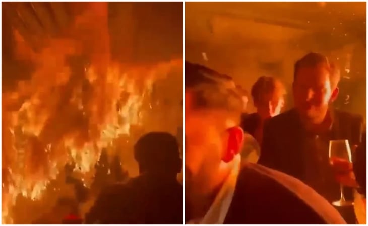Bengala incendia árbol de Navidad de un restaurante en Londres y deja en llamas el lugar