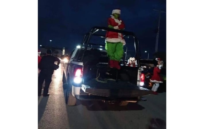 Insólito ¡Detienen al Grinch en Tamaulipas! Policía de Matamoros salva la navidad