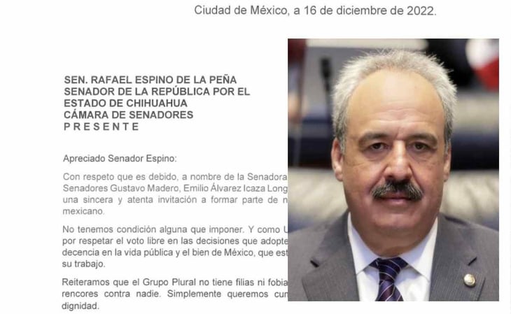 Rafael Espino, senador 'rebelde' de Morena que votó contra la reforma electoral, recibe invitación para salir de la bancada