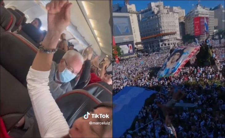 En el avión, en la calle; así fueron los vibrantes festejos de los aficionados argentinos por el título de Qatar 2022