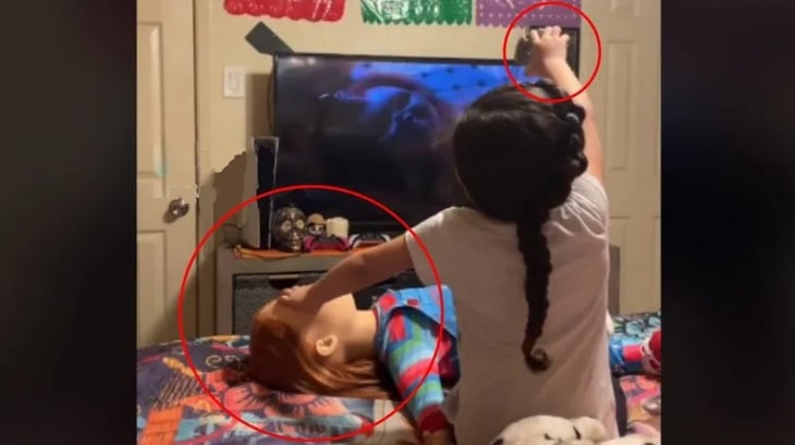 Niña recrea ritual oscuro para darle vida a su muñeco 'Chucky'