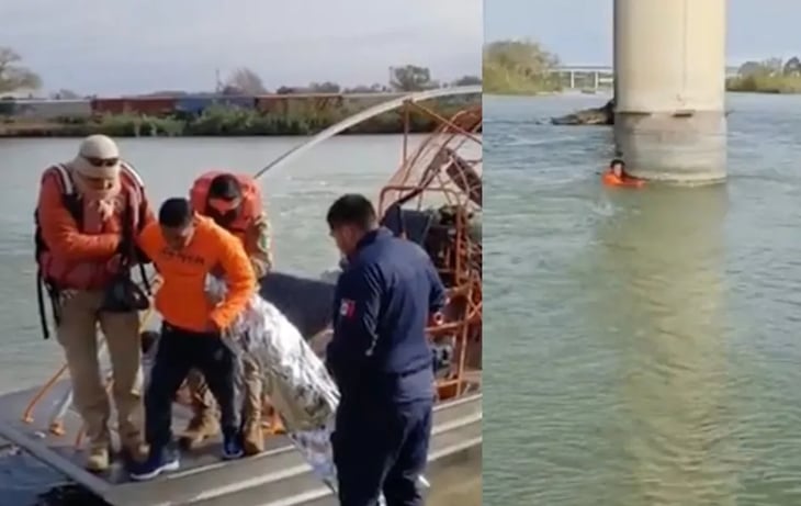 En aguas de -5°, rescatan a dos migrantes en Piedras Negras, Coahuila