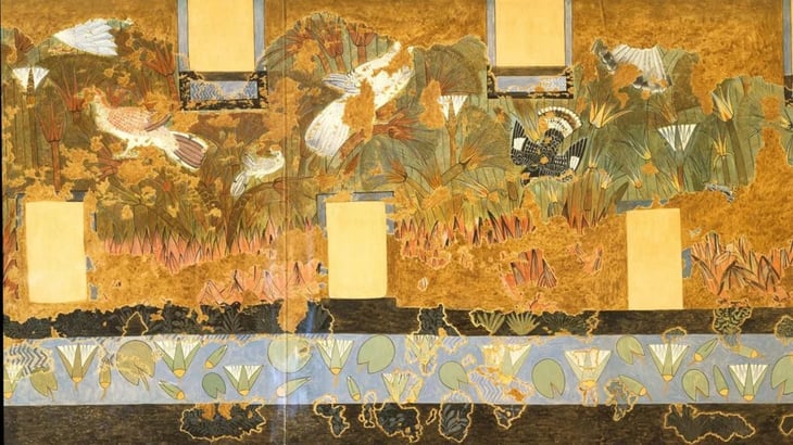 Antiguos murales egipcios muestran palomas, alcedines y otras aves realistas