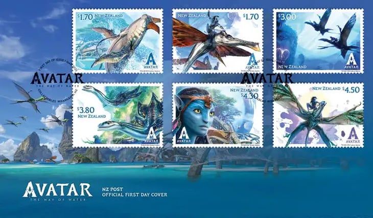 Nueva Zelanda lanza una colección de sellos para celebrar Avatar: The Way of Water