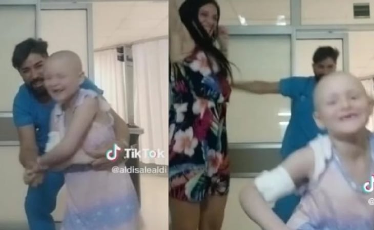 El conmovedor baile de un enfermero con una niña que acabó sus quimioterapias