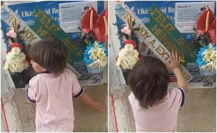 '¡Papito, te extraño mucho, despiértese!': niño conmociona las redes tras vista la tumba de su padre
