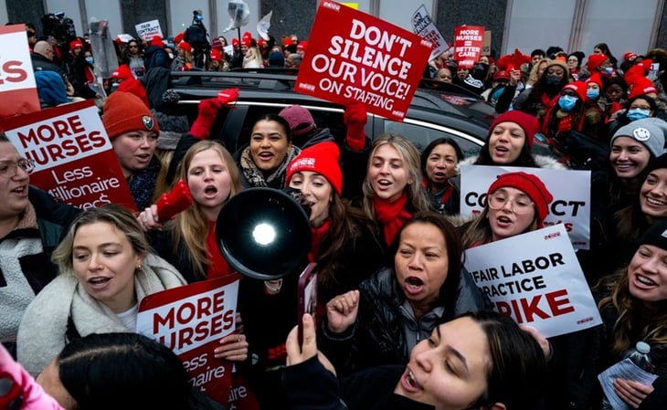 Más de 7 mil enfermeras realizan huelga en importantes hospitales de Nueva York