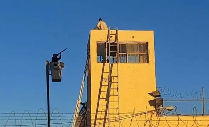 VIDEO: Reo se arroja de una torre de vigilancia del Cereso de Agua Prieta, Sonora