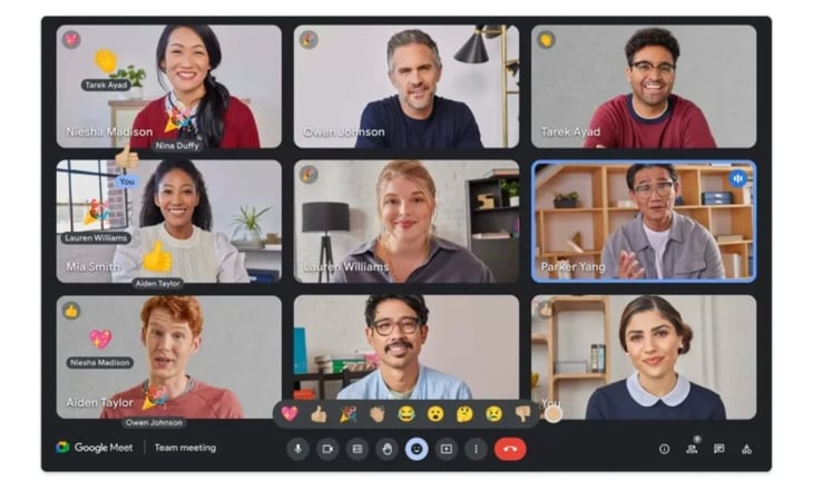 Google Meet añade reacciones durante las videollamadas