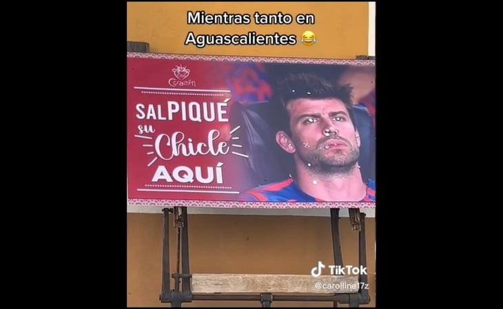 “Salpique aquí”: Usan cara de Gerard Piqué para tirar chicles masticados en Aguascalientes