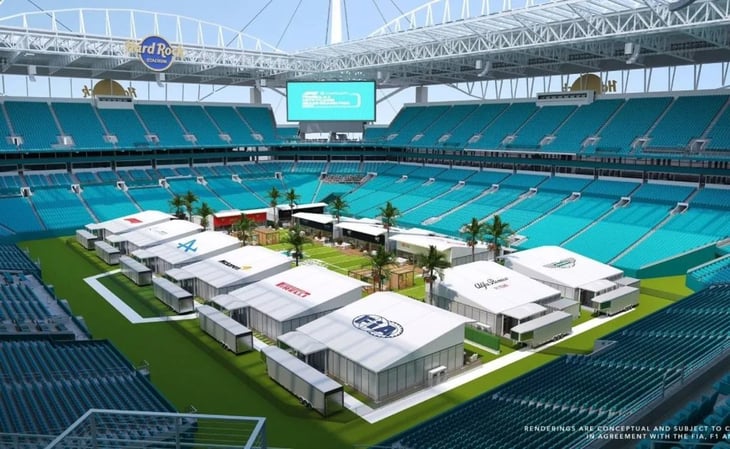 El paddock para el próximo GP de Miami estará dentro del Hard Rock Stadium
