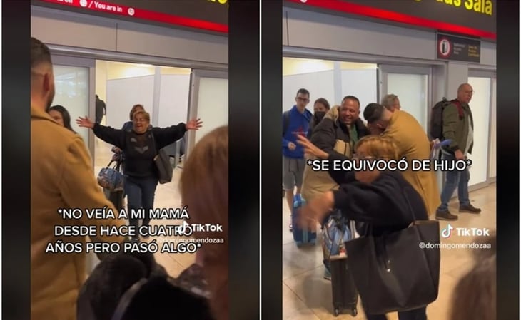 TIKTOK: Se equivoca de hijo en su llegada al aeropuerto y se hace viral