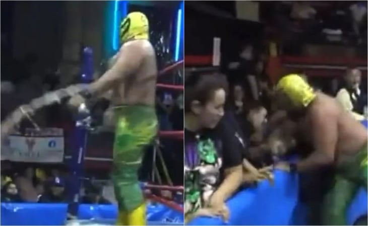VIDEO: Luchador golpea a fanático que le aventó cerveza en la Arena Naucalpan