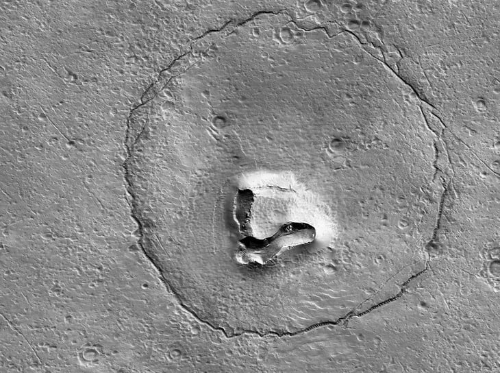 En la superficie de Marte, la NASA captura la imagen del rostro de un oso