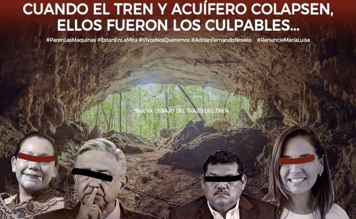 Activistas insisten que AMLO 'baje del helicóptero y camine el Tramo 5' del Tren Maya; protestan por ecocidio