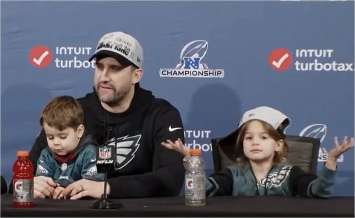 VIDEO: El divertido momento entre Nick Sirianni, entrenador de los Eagles de Filadelfia y sus hijos
