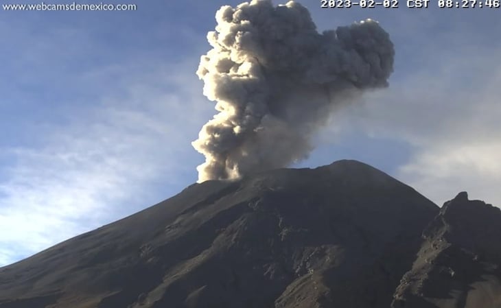 Popocatépetl: este jueves registró 3 sismos volcanotectónicos y emisión de vapor, ceniza y agua