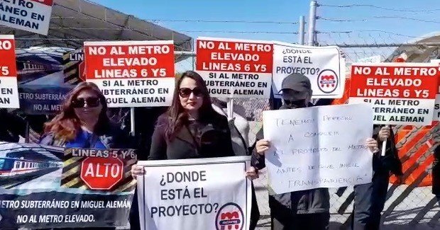 Protestan por cierre de Línea 6 del metro en Nuevo León 