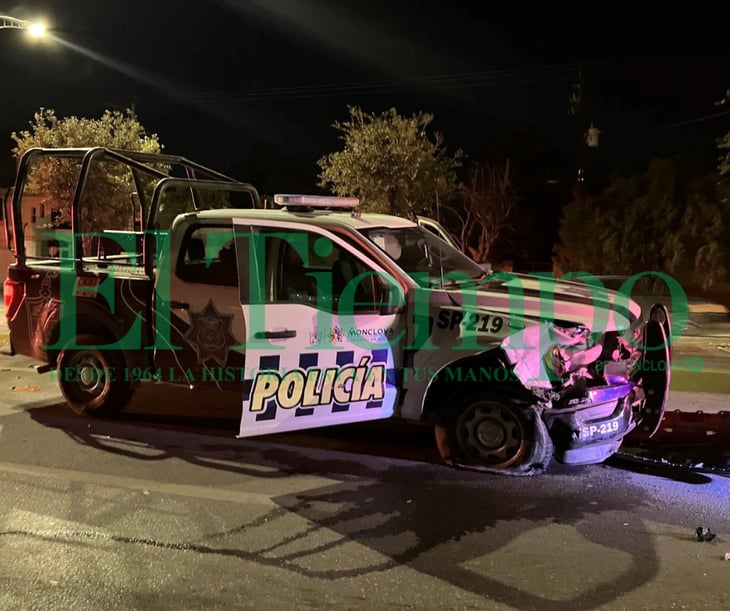 Ebrio choca su auto contra patrulla de la Policía Municipal de Monclova