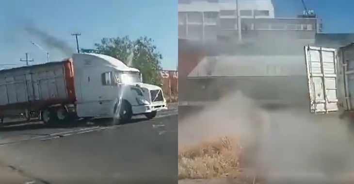 VIDEO: Tráiler intenta ganarle el paso a tren y termina destrozado en Celaya, Guanajuato 