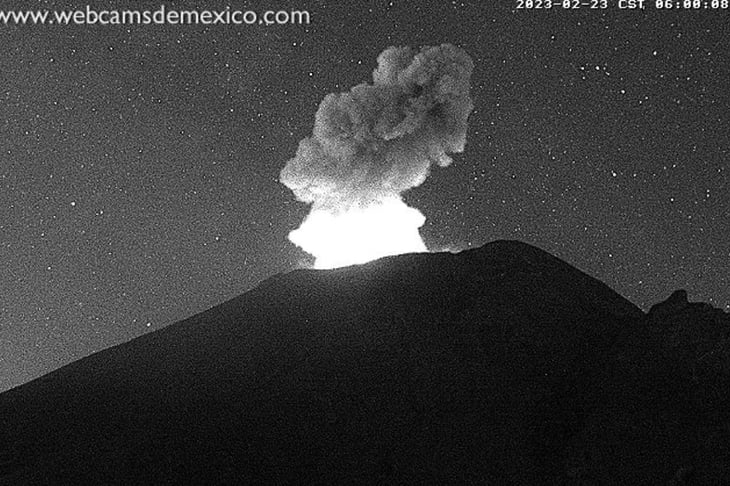 Popocatépetl: En las últimas 24 horas el volcán presentó 6 explosiones 