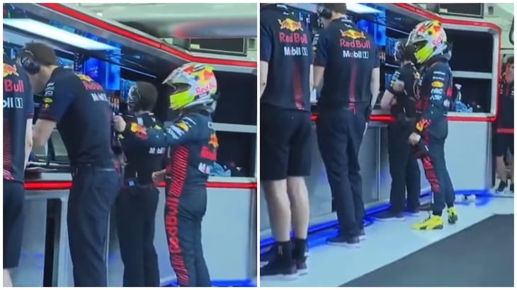 Checo Pérez fue desairado por un integrante de Red Bull durante la pretemporada de Bahréin