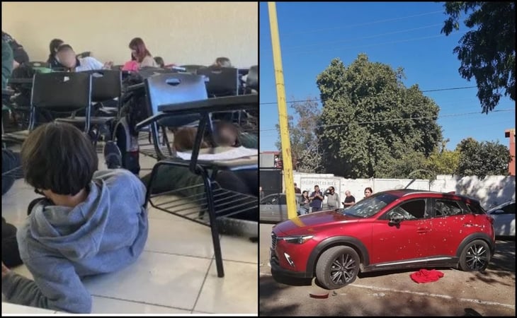 VIDEO: Estudiantes viven momentos de terror por ataque armado en Cajeme, Sonora; hay dos muertos
