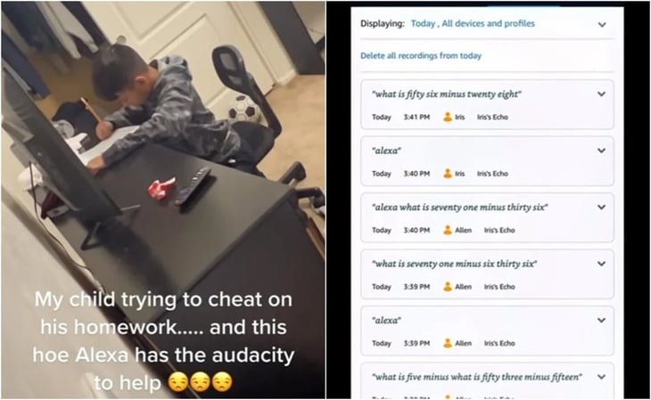 TikTok: Niño se hace viral por pedirle a Alexa que resuelva su tarea