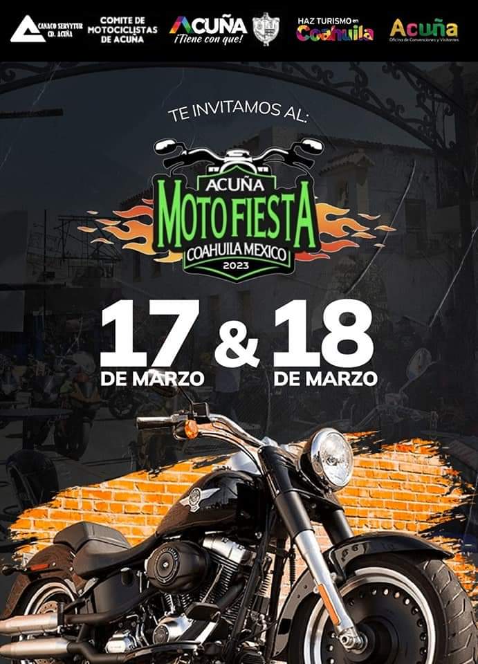 Acuña invita a bikers a 'Moto Fiesta' este 17 y 18 de marzo