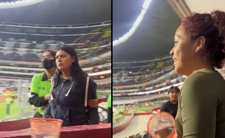 Graban pelea de mujeres en el Estadio Azteca después de la derrota del América