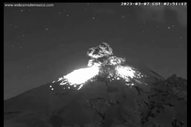 Popocatépetl: Así fue la impresionante explosión del volcán la madrugada de este martes  