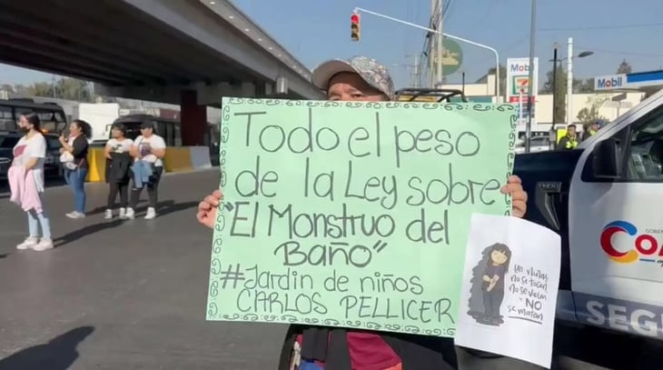 Bloquean la vía José López Portillo para exigir 'todo el peso de la ley' contra 'monstruo' que violó a niños de kinder en Tultitlán 
