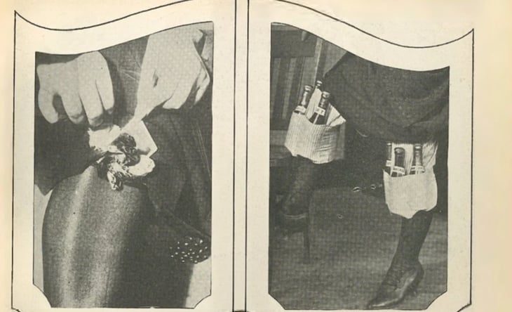 En el 8M, pero de hace 100 años, se anunciaban las medias con bolsas para mujeres