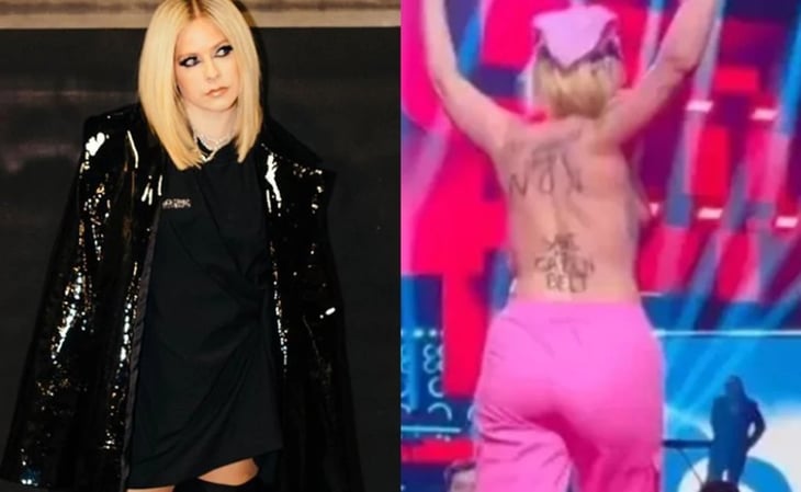 La reacción de Avril Lavigne ante una mujer que subió al escenario sin camisa en los Premios Juno