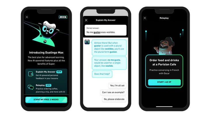 Duolingo Max es la nueva suscripción con GPT-4 para aprender idiomas hablando con Inteligencia Artificial
