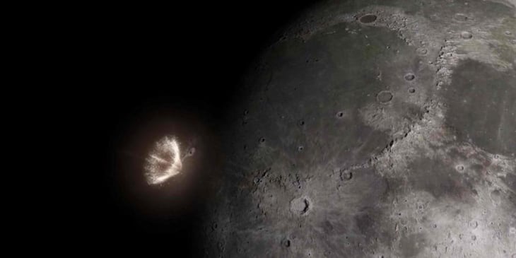 Astrónomo japonés capta un meteorito impactando en la Luna