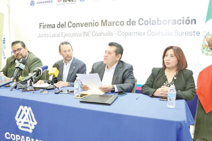INE y Coparmex firman convenio de trabajo