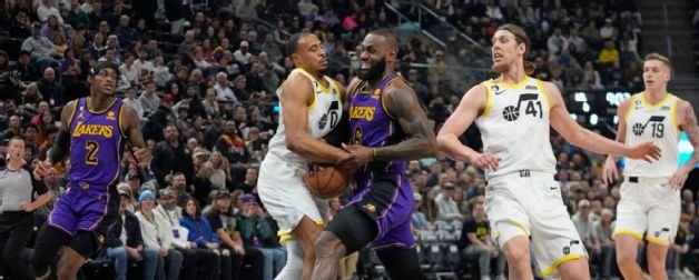 Con LeBron en la punta los Lakers ganan a Jazz