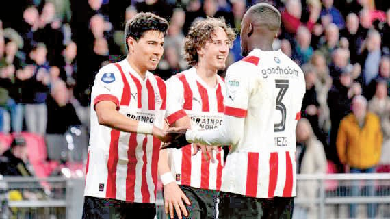 Erick Gutiérrez anota en la goleada del PSV 