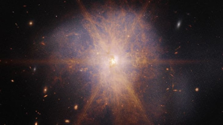 El telescopio Webb captura un estallido estelar brillante de galaxias que chocan