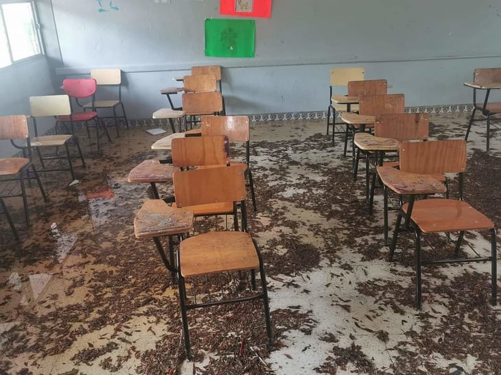 Secundaria Benito Juárez sufre afectaciones por lluvias 