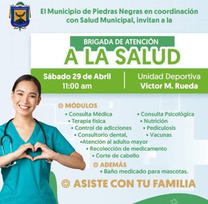 Municipio invita a Brigada de Salud el sábado 29