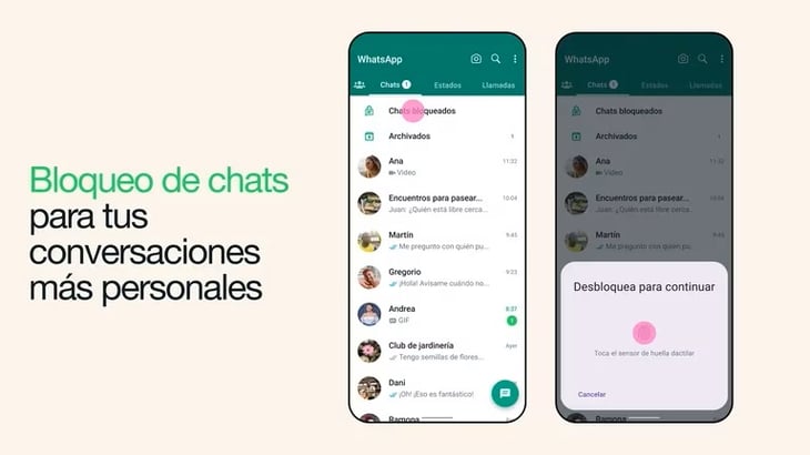 WhatsApp dejará bloquear conversaciones usando la huella
