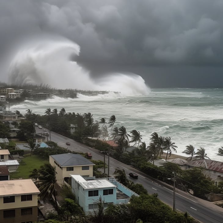 El tifón Mawar golpeó Guam con intensas lluvias