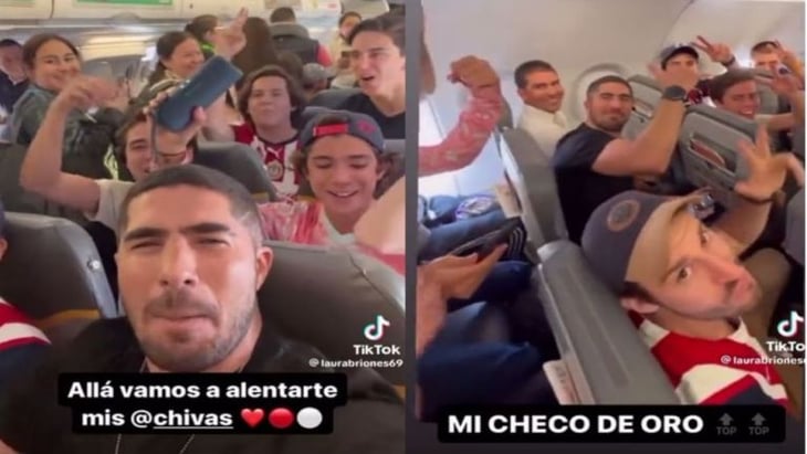 Jair Pereira y aficionados de Chivas cantaron 'Te deseo lo mejor' en pleno avión