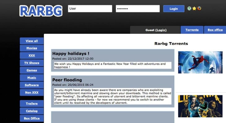 Ha cerrado Rarbg, una de las webs de torrents y descarga pirata más conocidas en internet