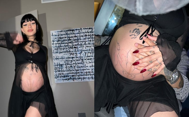 Le llueven halagos a Cazzu por nuevas fotos en las que luce su embarazo en sexy vestido